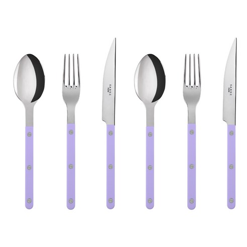 사브르 샤이니 디너 스푼 2p + 디너 포크 2p + 디너 나이프 2p 세트, 파스텔 라일락, 1세트