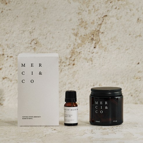 메르시앤코 카밍 포푸리 디퓨저 100ml + 오일디퓨저 방향제 세트, 딥베이 메르시앤코오일
