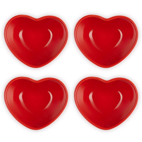 르크루제 미니 하트 볼, 4개, 단품, 빨강