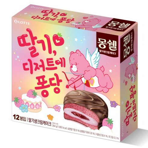 몽쉘 딸기 생크림케이크, 384g, 1개