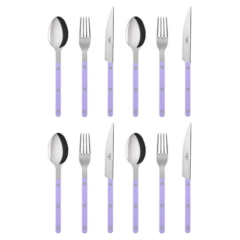 사브르 샤이니 디너스푼 + 디너포크 + 디너나이프 세트, 파스텔라일락, 3종, 4세트