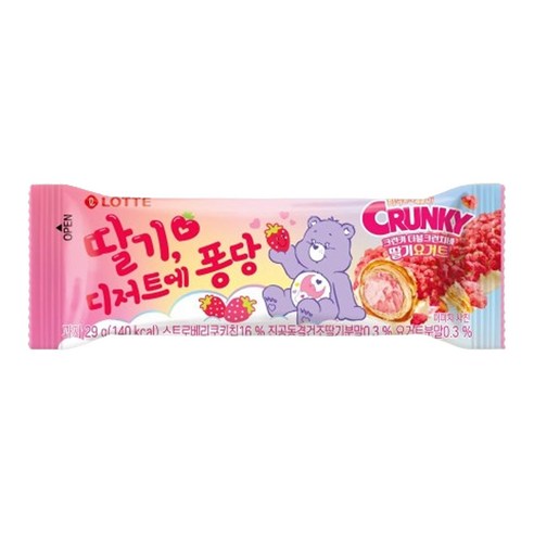 크런키 더블크런치바 딸기요거트 랜덤발송, 29g, 1개