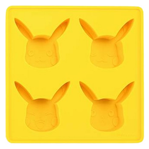 포켓몬스터 피카츄 실리콘 얼음틀 4구, 노란색, 1개