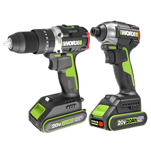 [KC인증]WORX 충전 해머드릴 + 임팩드라이버 세트 20V 2.0Ah 브러쉬리스 WU932 - 공구/철물 | 쿠팡