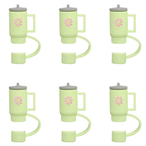 블럭마트 텀블러 캡 먼지커버, 그린, 6개