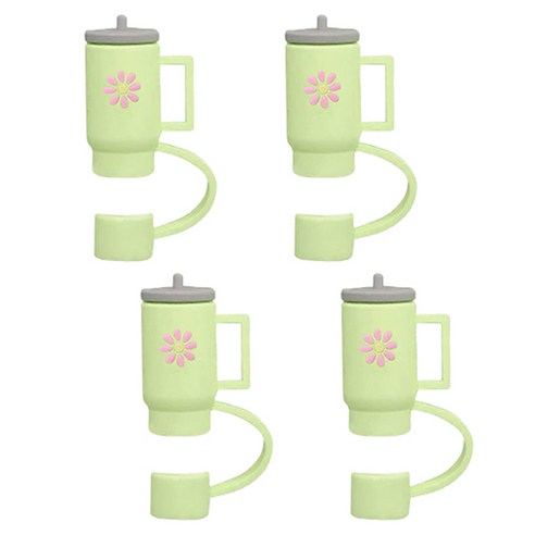 블럭마트 텀블러 캡 먼지커버, 그린, 4개