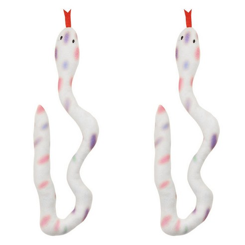 고양이 아티펫 스네이크 개박하 봉제 인형, 화이트, 2개
