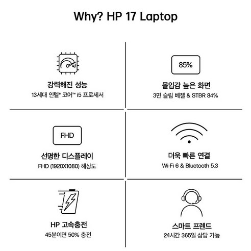 최신 코어 i5 성능과 17인치 대화면을 갖춘 HP 2024 노트북