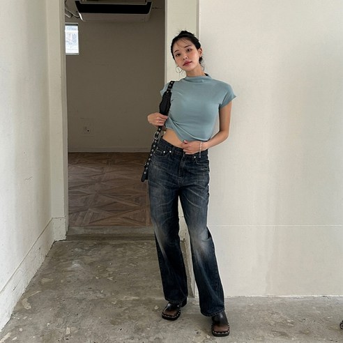 카일라 여성용 누디캣 보이핏 와이드 데님팬츠: 스타일리시한 편안함