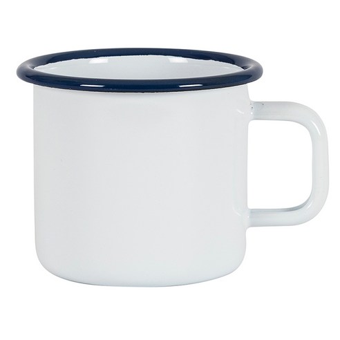 코쿰 법랑 머그 370ml, 화이트, 1개