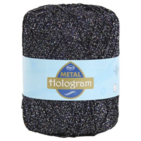 yarna 홀로그램 뜨개실 50g, 221 블랙펄, 1개