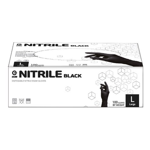 지클럽 니트릴 장갑 100p, 블랙, 대(L), 1개