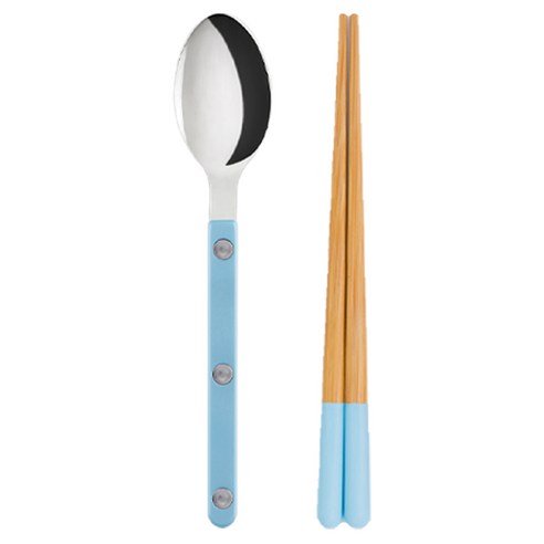 사브르 야마치쿠 아동용 수저세트, 파스텔블루, 숟가락 + 젓가락, 1세트