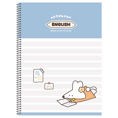뭉구 1000 보바 스프링 영어노트, 블루, 10개