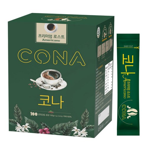 코나 프리미엄 로스트 아메리카노 커피, 1개, 100개입, 1.6g