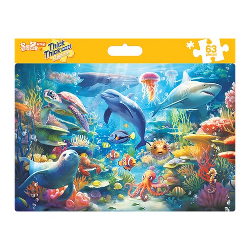 애니블록 헬로카봇 퍼즐 히어로 보드게임, 1개 고래퍼즐 10 씩씩 Thick Thick Puzzle 퍼즐, 바다동물, 아이엔피
