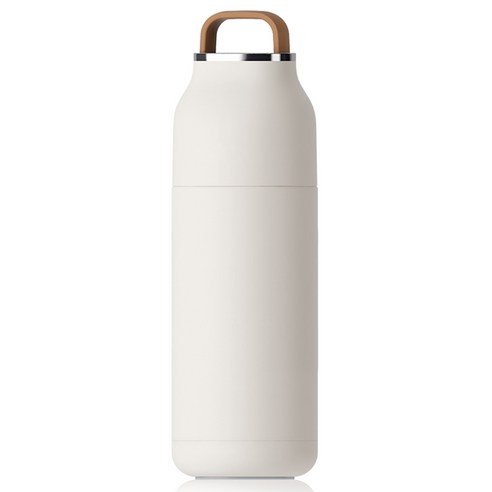레토 진공 이중캡 보온 보냉 스텐 텀블러, 내추럴 화이트, 1개, 350ml