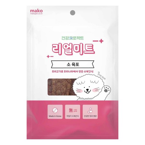 강아지 건강프로젝트 리얼미트 수제간식 대포장, 소육포, 400g, 1개