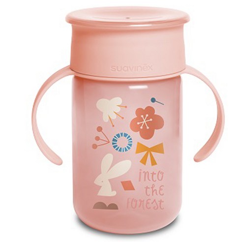 스와비넥스 포레스트 360도 트레이닝컵, 340ml, 1개, 핑크