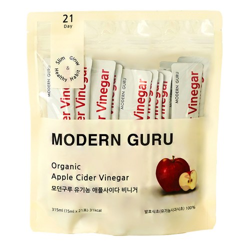 모던구루 애플사이다 비니거 음용식초 21p, 315ml, 1개