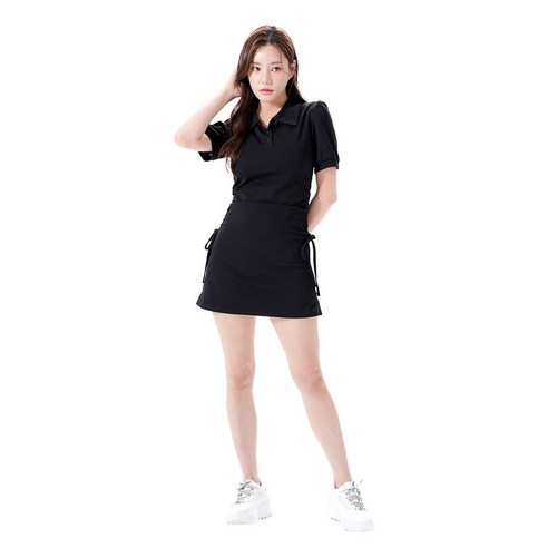 글램모먼트 지모먼트 데일리핏 사이드 셔링 카라 원피스
