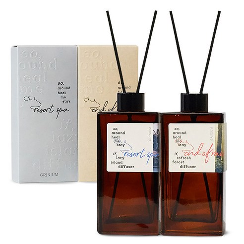 그리니움 힐 디퓨저, 리조트 스파, 엔드 오브 레인, 150ml, 2개
