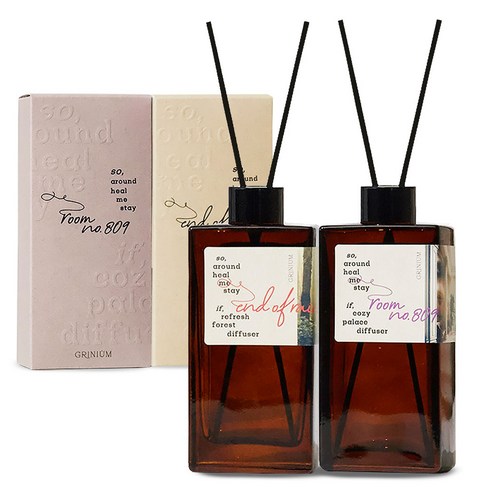 그리니움 힐 디퓨저, 룸넘버 809, 엔드 오브 레인, 150ml, 2개