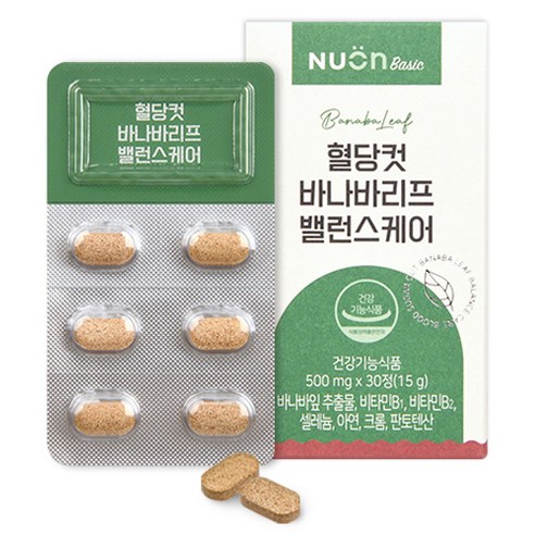 대웅생명과학 프리미엄 혈당건강 바나바, 60정, 1개 당차밸런스턴온 9 뉴온 혈당컷 바나바리프 밸런스케어 15g, 30정, 1개