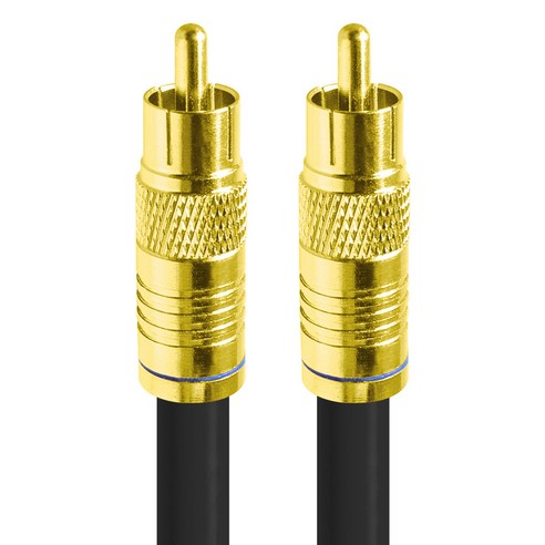 에이치디탑 국산 수제작 디지털 75옴 골드 RCA 코엑셜 5C 동축 케이블 블랙 HT-ZGCX050, 1개, 5m