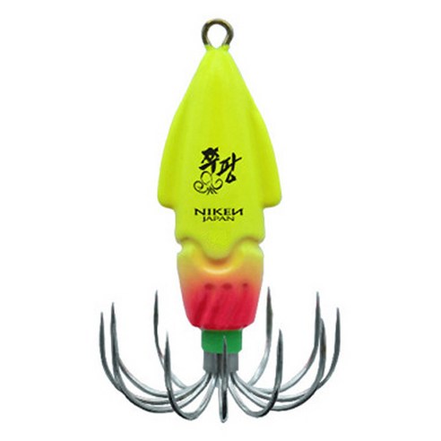 니켄 씨타임 쭈팡 에자 두족류 쭈꾸미 갑오징어 문어 12호, 야광 옐로우 + 핑크, 48g, 1개