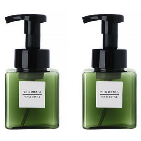 지앤와이 버블 펌프 공병 250ml, 2개, 그린