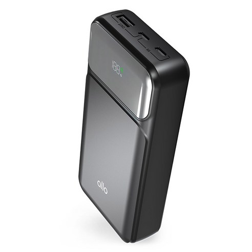 알로코리아 22.5W 고속충전 보조배터리 20000mAh C타입, 2003PD, 블랙