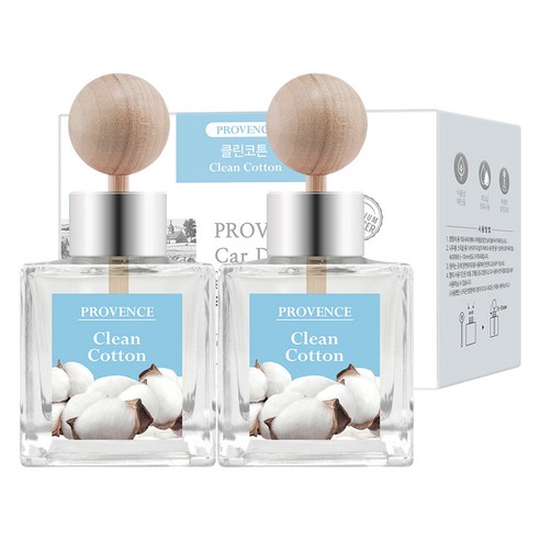 더허브샵 프로방스 퍼퓸 카 디퓨저 50ml 본품, 클린코튼, 2개