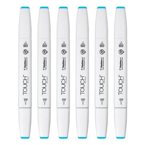 터치 신한화구 트윈 브러쉬마카 BABY BLUE 66, 1색, 6개