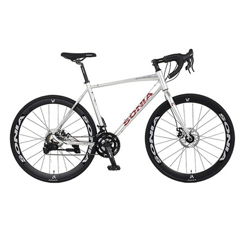 소니아 2024년 알루미늄 14단 로드 미조립 자전거 440mm SR1000D, 실버, 1개
