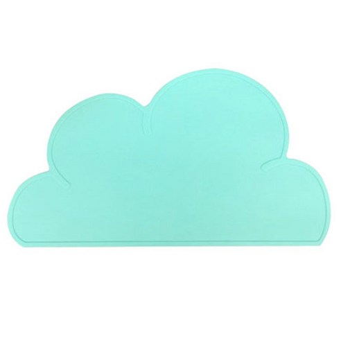 헬로젬 파스텔 구름 방수 실리콘 테이블 식탁 매트, 아쿠아마린, 48 x 27 x 0.21 cm, 1개