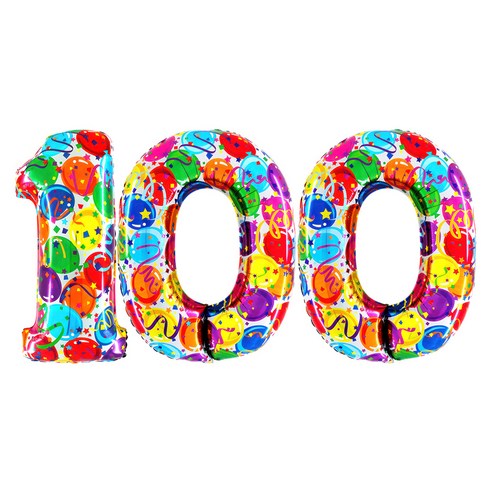 그라보벌룬 은박풍선 숫자 100, 벌룬프린트, 1개