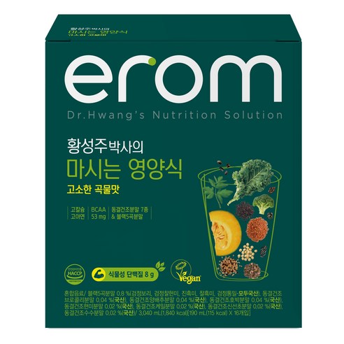 이롬 황성주 마시는 영양식 190ml 16팩, 16개