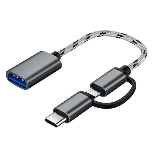 케이블킴 2in1 c타입 OTG USB 3.0 컨버터 케이블, 티타늄실버, 1개
