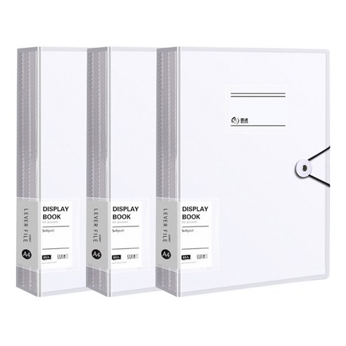 알로데 투명 스트링 단추 A4 클리어파일 60p, 01 화이트, 3개