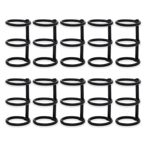 코히모 3공 다꾸 메탈 바인더링 20mm 4W139, 블랙, 10개