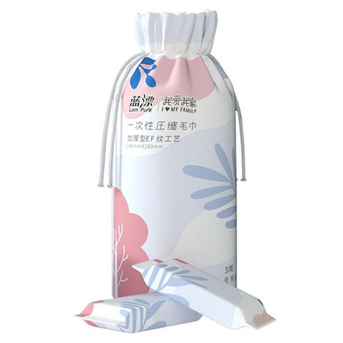 디어커스 부드럽고 편안한 저자극 샤워타월, 1개 또는 2개 일회용수건 12 헬씨닷 압축 일회용 파우치 샤워타월, 화이트, 30개입, 1개