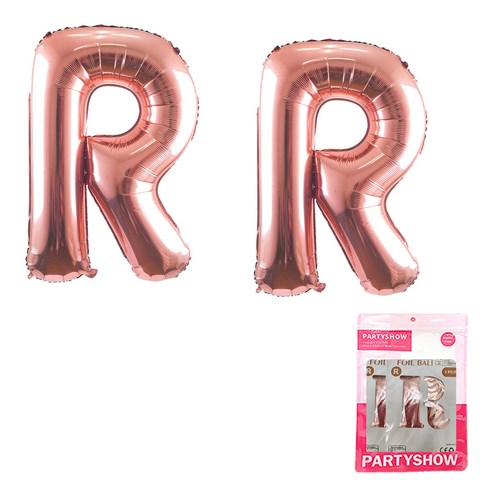 파티쇼 알파벳 은박 풍선 대 2p, 로즈골드(R), 1개