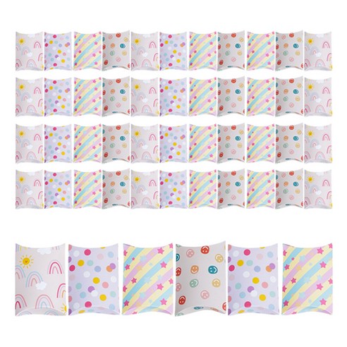 ABM 베개모양 종이 구디백 14 x 9.5 x 2.7 cm, 랜덤발송, 50개