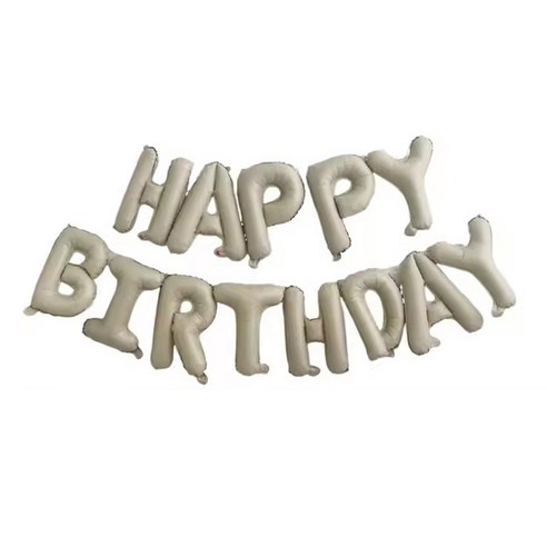 HAPPY BIRTHDAY 알파벳은박세트, 베이지, 2세트