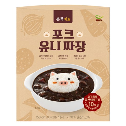 본죽 키즈 포크 유니 짜장 개당 중량 × 수량, 150g × 1개 섬네일