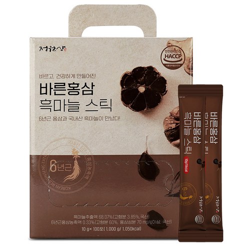 정원삼 바른홍삼 흑마늘 스틱 100p, 1kg, 1박스