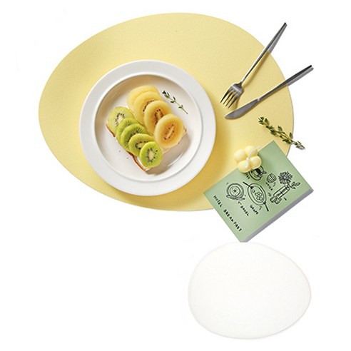 마리포사 두아 양면 실리콘 식탁매트, 버터화이트, 430 x 340 x 1.2 mm, 2개