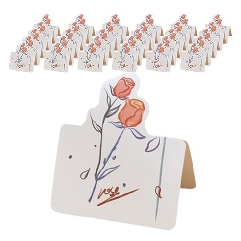 마켓감성 마음 편지 낭만 카드, 장미꽃, 100개