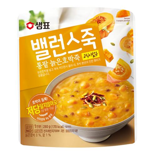 밸런스죽 통팥 늙은호박죽, 280g, 1개